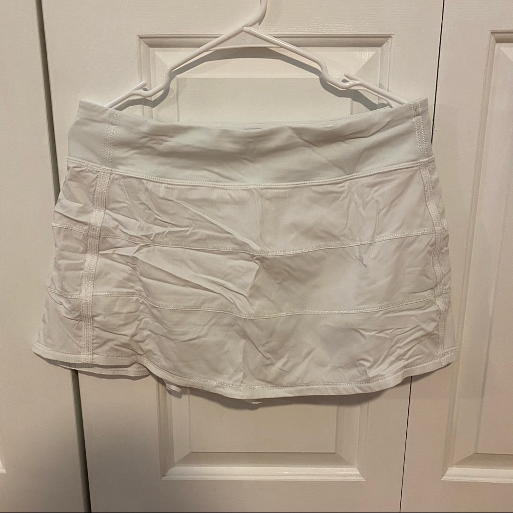lululemon white pace rival mid-rise skirt